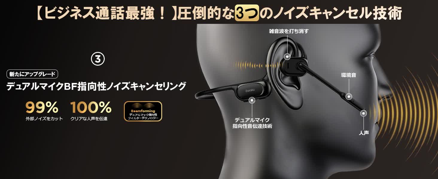 Earaku オープンイヤーヘッドホン J200