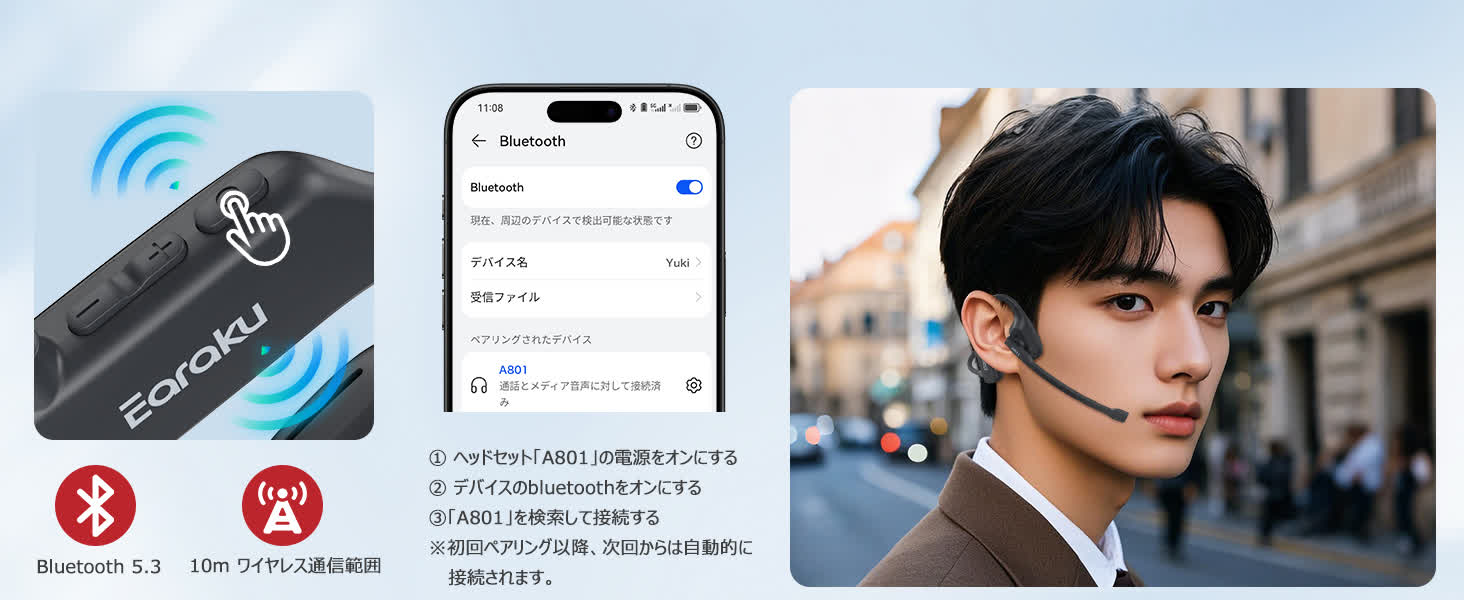Earaku ワイヤレスイヤホン J076