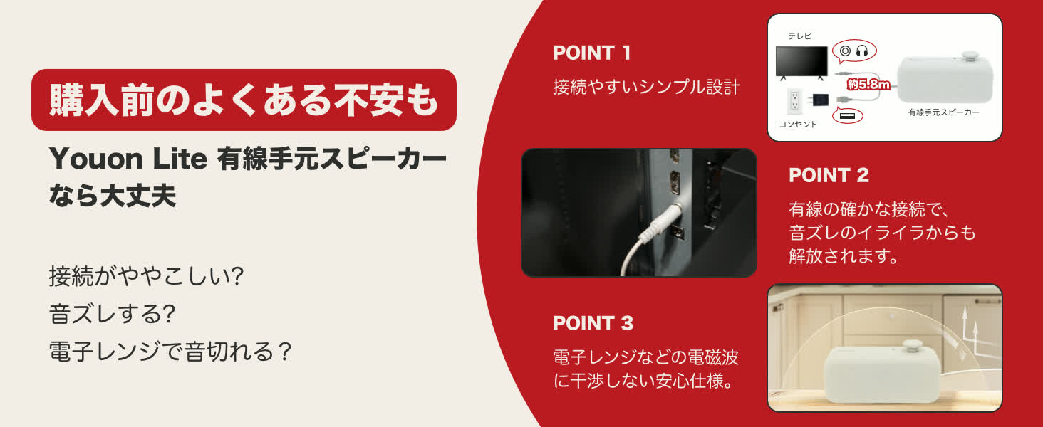 Earaku 思いやり有線手元スピーカーYouon Lite J158